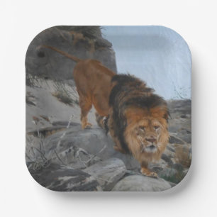 Lion in the Mountains (by Richard Friese) Paper Plate