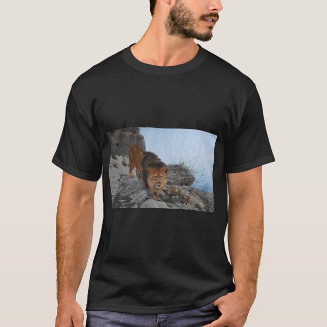 Lion in the Mountains (by Richard Friese) T-Shirt (Front)