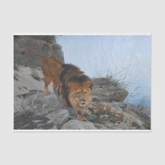 Lion in the Mountains (by Richard Friese) Tissue Paper (Front)