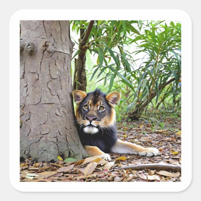 Lion in the Shadows Sticker (Front)