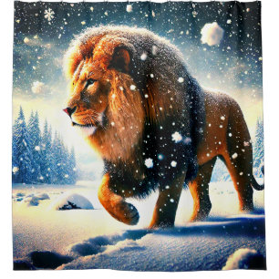 Lion in the Snow