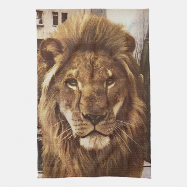 lion in town kitchen towel (Vertical)