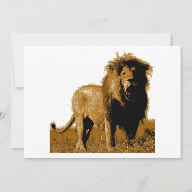 Lion Invitation - Lion Invites (Front)