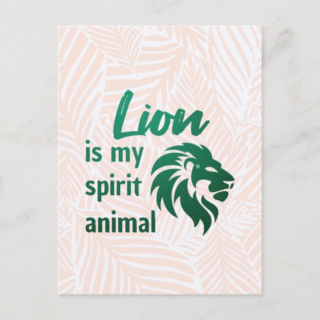 Lion is my animal spirit postcard (Front)