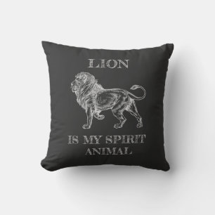 Lion Is My Spirit Animal funny quote Throw Pillow