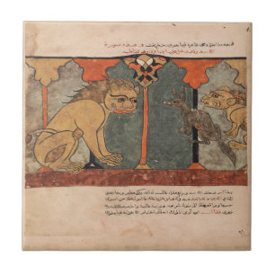 Lion Jackal Indian Renaissance Fable Tile