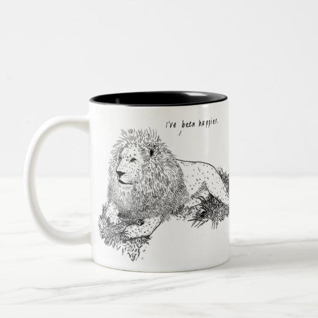 Lion, j'ai été une tasse plus heureuse et animale (Gauche)