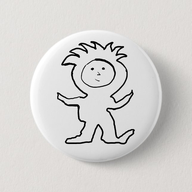 Lion Jammies Kid 2 Inch Round Button (Front)