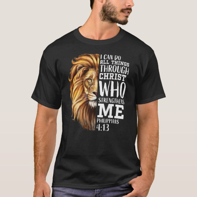 Lion Judah Christian Religious Scripture Graphic B T-Shirt (Front)