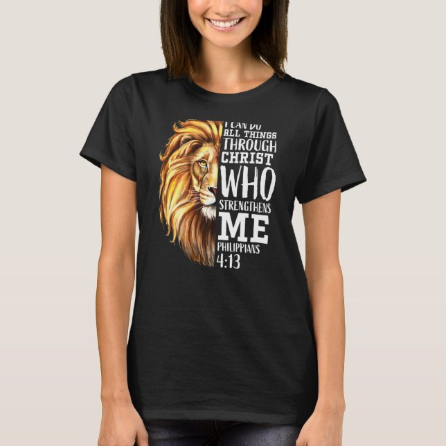 Lion Judah Christian Religious Scripture Graphic B T-Shirt (Front)