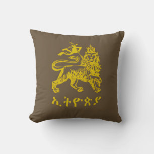 Lion Judah Haile Selassie I Jah Rastafari HIM Throw Pillow