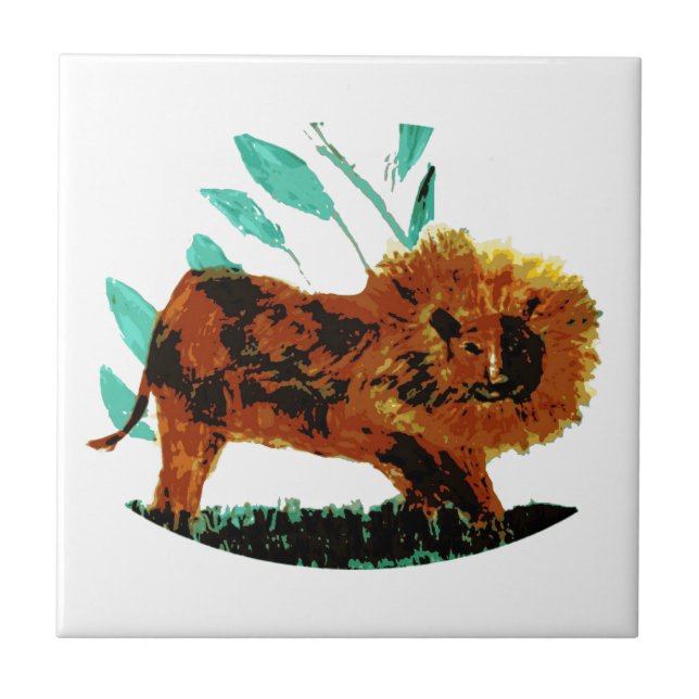Lion Jungle Big Cat Tile (Front)