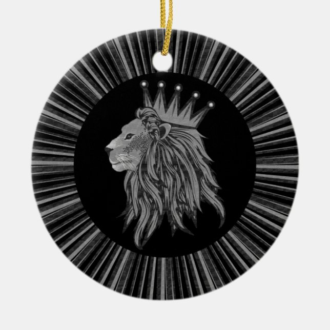 Lion - Jungle King Ceramic Ornament (Front)