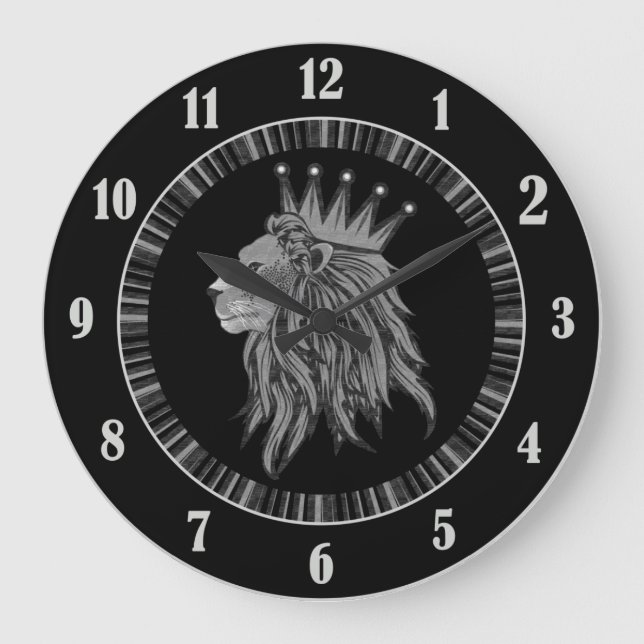 Lion - Jungle King Large Clock (Front)