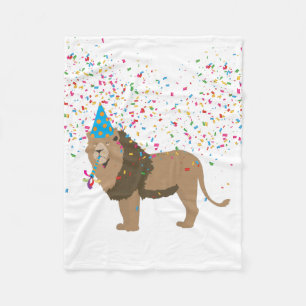Lion Jungle Partying Animals Having a Party  Fleece Blanket