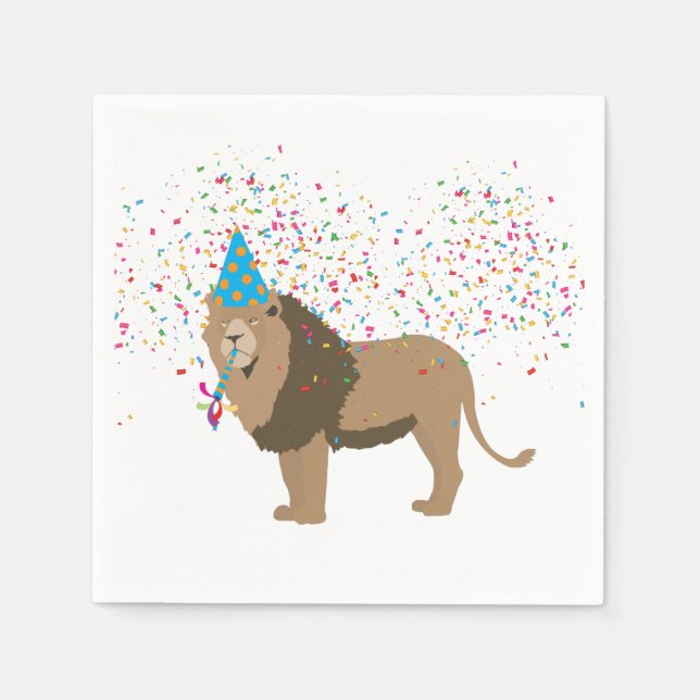 Lion Jungle Partying Animals Having a Party   Napkin (Front)