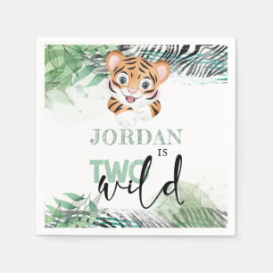 Lion Jungle Personalized 2nd Birthday Napkin