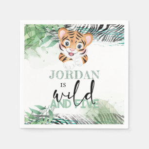 Lion Jungle Personalized 5th Birthday Napkins