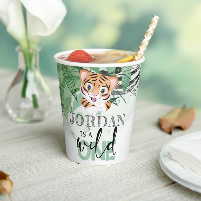 Lion Jungle Wild First Birthday Personalized Paper Cups (Insitu)