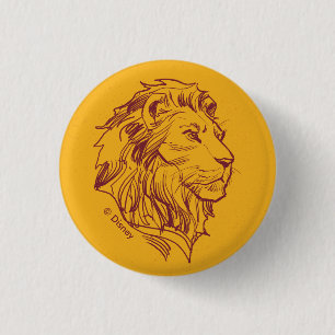 Lion King   Adult Simba Profile Sketch 1 Inch Round Button