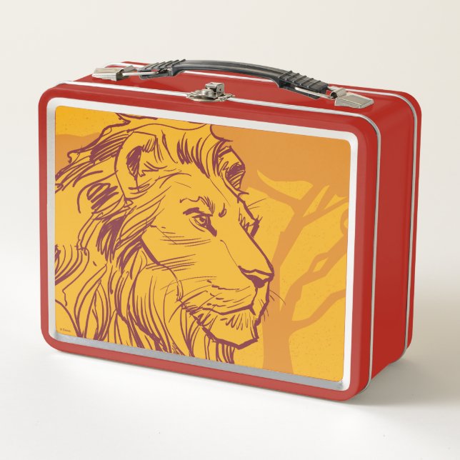 Lion King | Adult Simba Profile Sketch Metal Lunch Box (Front)