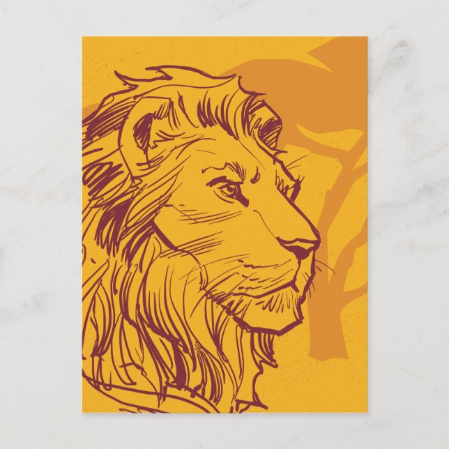 Lion King | Adult Simba Profile Sketch Postcard (Front)