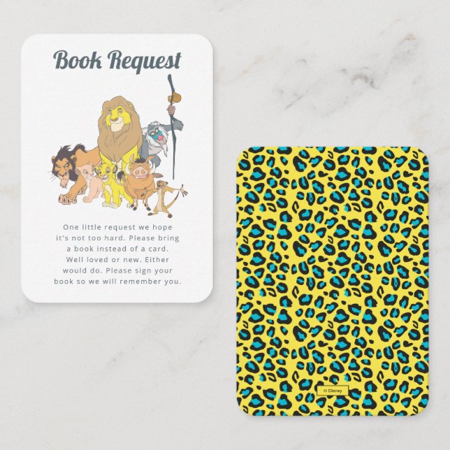 Lion King Baby Shower Book Request Card (Front/Back)