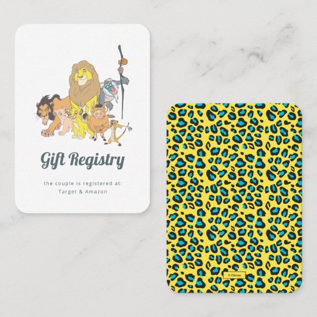 Lion King Baby shower carte d'enregistrement (Devant / Derrière)