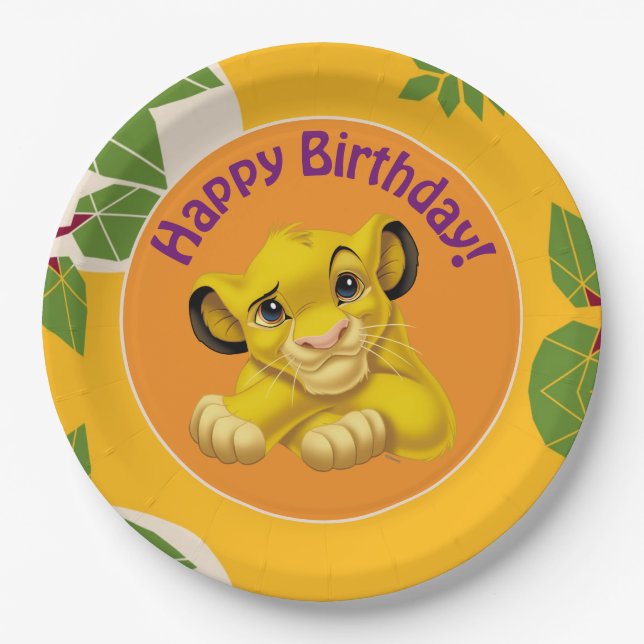 Lion King Birthday Paper Plate (Front)