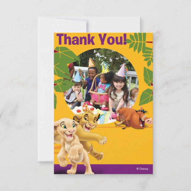 Lion King Birthday Thank You Cards (Front)