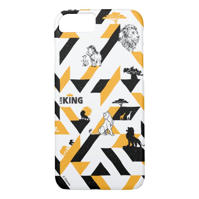 Lion King | Black & Gold Geometric Pattern Case-Mate iPhone Case (Back)
