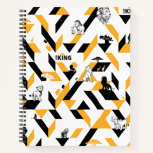 Lion King   Black & Gold Geometric Pattern Notebook