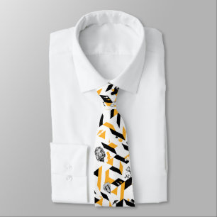Lion King   Black & Gold Geometric Pattern Tie