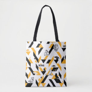 Lion King   Black & Gold Geometric Pattern Tote Bag