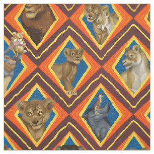 Lion King   Characters Diamond Pattern Fabric
