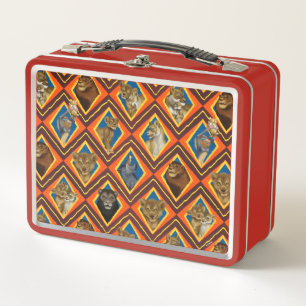 Lion King   Characters Diamond Pattern Metal Lunch Box