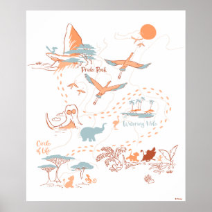Lion King Circle of LIfe Trail Map Poster