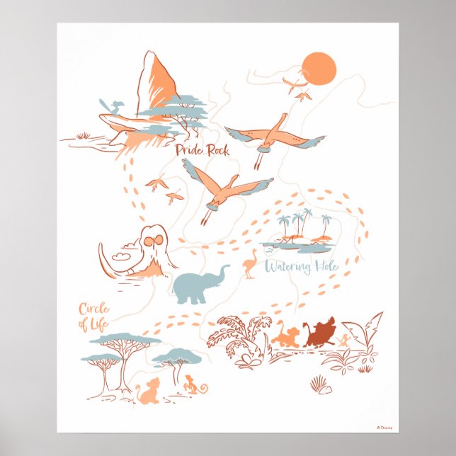 Lion King Circle of LIfe Trail Map Poster (Front)