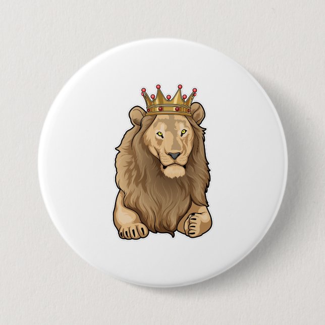Lion King Crown 3 Inch Round Button (Front)
