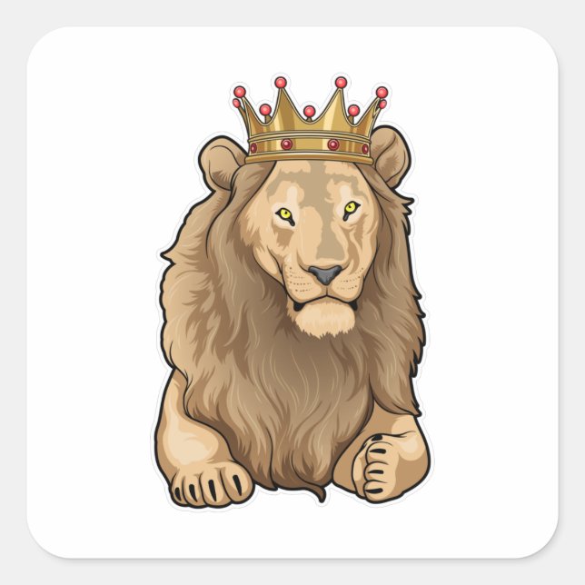 Lion King Crown Square Sticker (Front)