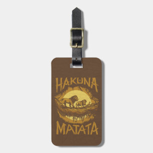 Lion King   "Hakuna Matata" Woodcut Design Luggage Tag