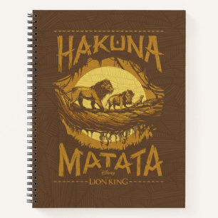 Lion King   "Hakuna Matata" Woodcut Design Notebook