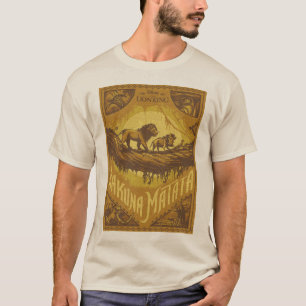 Lion King   "Hakuna Matata" Woodcut Design T-Shirt