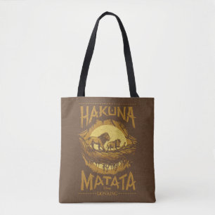 Lion King   "Hakuna Matata" Woodcut Design Tote Bag