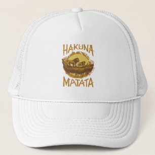Lion King   "Hakuna Matata" Woodcut Design Trucker Hat