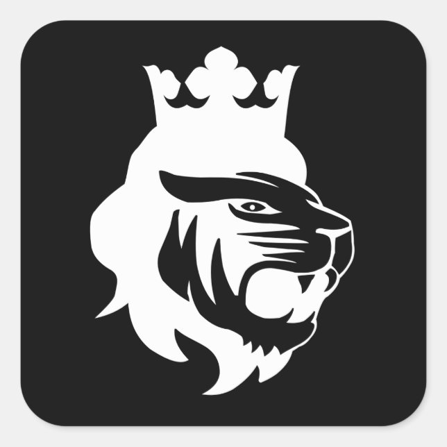 Lion king head square sticker (Front)