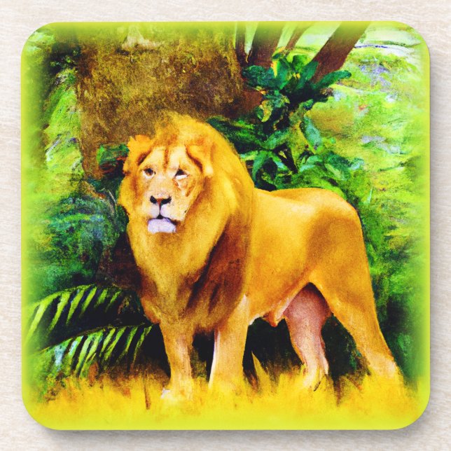 Lion King In The Jungle. Buy Now Coaster (Front)