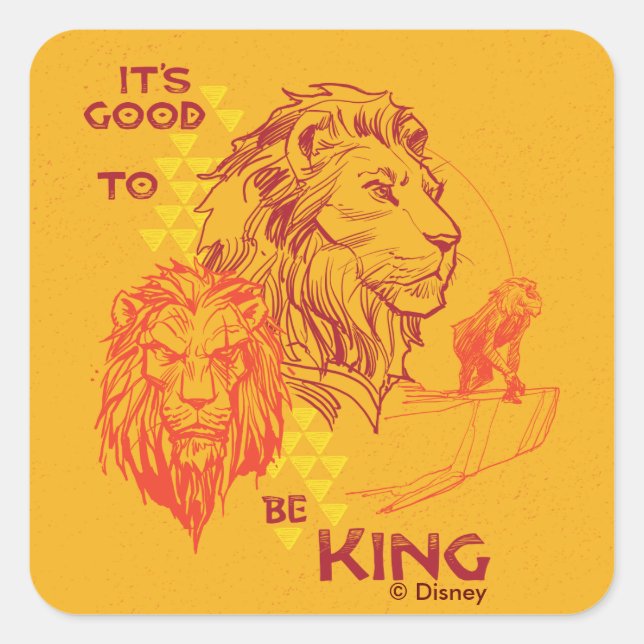 Lion King | It's Good To Be King Square Sticker (Front)