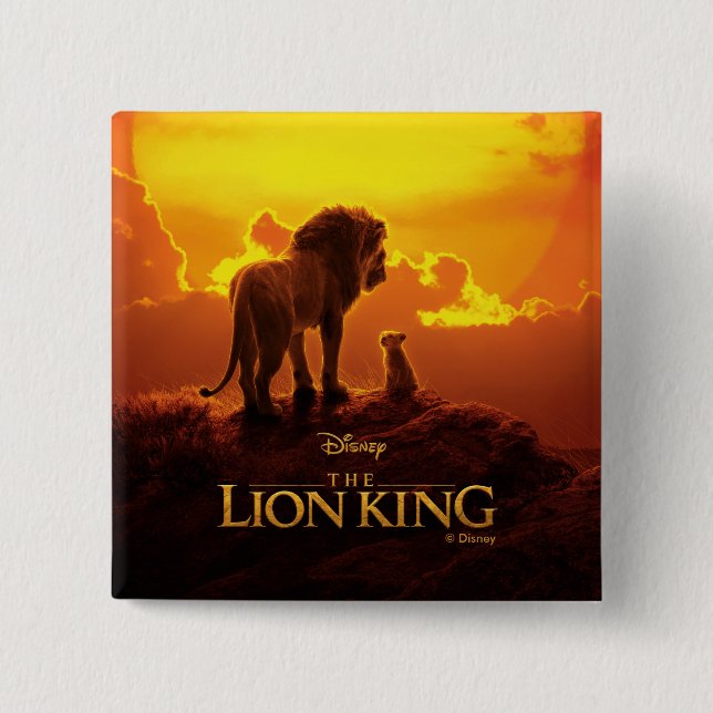 Lion King | Mufasa & Simba At Sunset 2 Inch Square Button (Front)