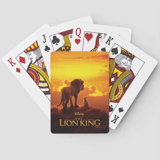 Lion King | Mufasa & Simba At Sunset Playing Cards (Back)